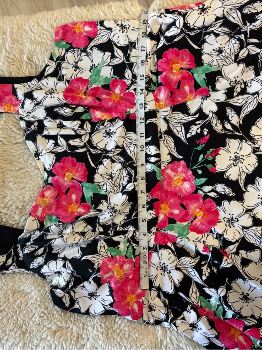 TORRID Sz 22 Sweetheart Neckline Sleeveless Black & White Floral Dress - Picture 6 of 13